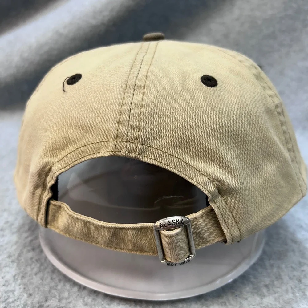 Alaska Authentic Brand Mens Tan Alaskan Brewing Co Baseball Hat Adjustable OSFM